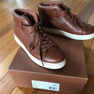 Coach leather high-top sneaker
